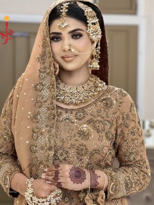 Rust Brown Embroidered Gharara - Bridal Dresses, Gharara, Nikkah Dresses, Wedding Dresses - Nikkah | Jabeenz UK