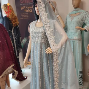 Ice Blue Embellished Maxi