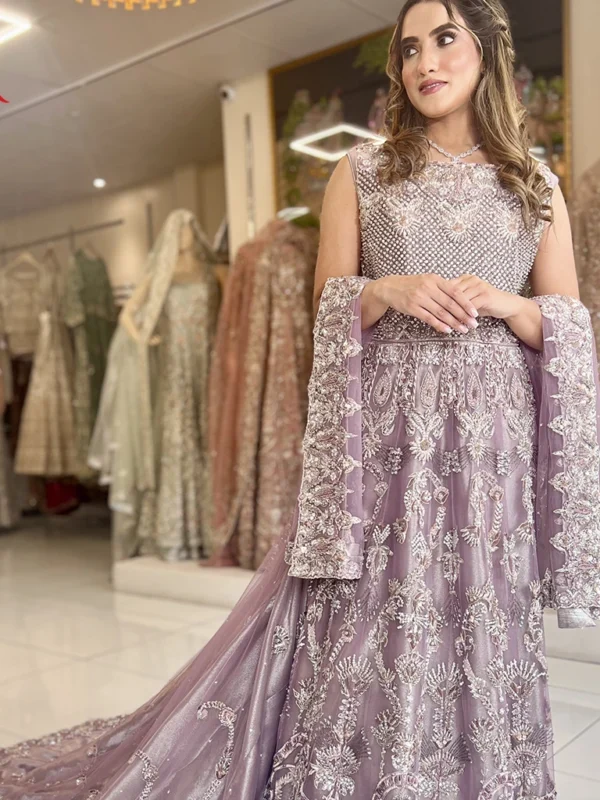 Silver Embellished Purple Maxi