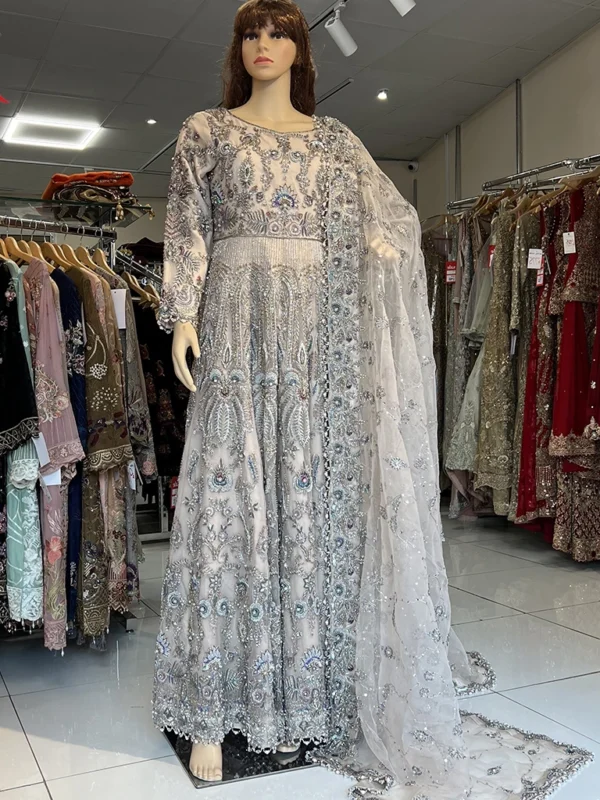 Grey Fawn Embellished Bridal Maxi