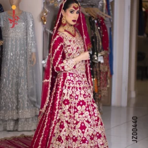 Red Net & Silk Lehenga