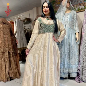 Golden Reverie Tissue Maxi Wedding Guest Dresses by Jabeenz Manchester