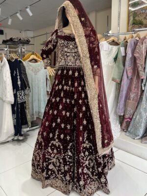 Velvet Bridal Lehenga