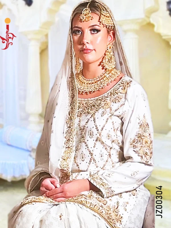 Banarsi Off-White Gharara Set - Image 2