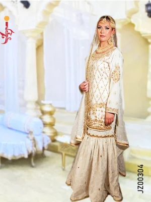 Banarsi Off-White Gharara Set - Image 4