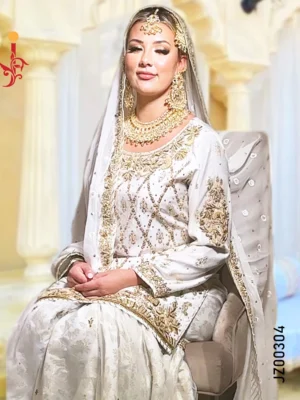 Banarsi Off-White Gharara Set - Image 5