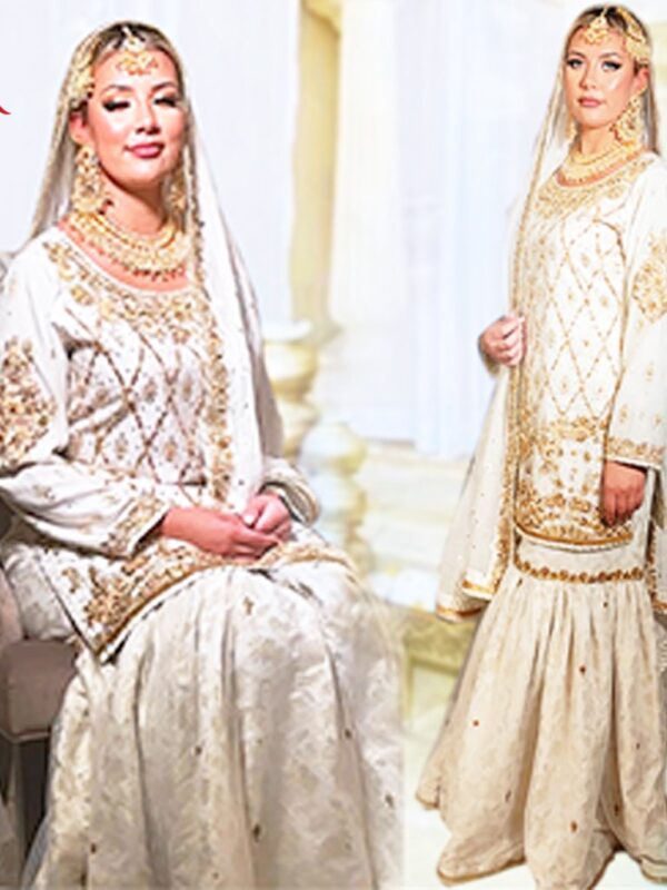 Banarsi Off-White Gharara Set