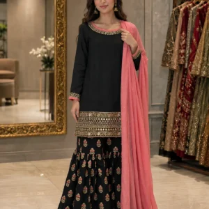 Black Gharara Party Wear