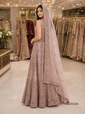 Barat bridal outfit - Lilac Tail Bridal Maxi detail - Jabeenz