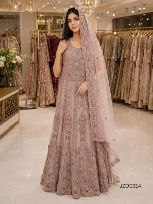 Red bridal outfit - Lilac Tail Bridal Maxi detail - Jabeenz