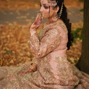 Flawless Floral Embroidered Pakistani Bridal Wear Maxi