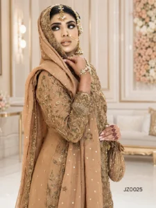 Rust Brown Embroidered Gharara
