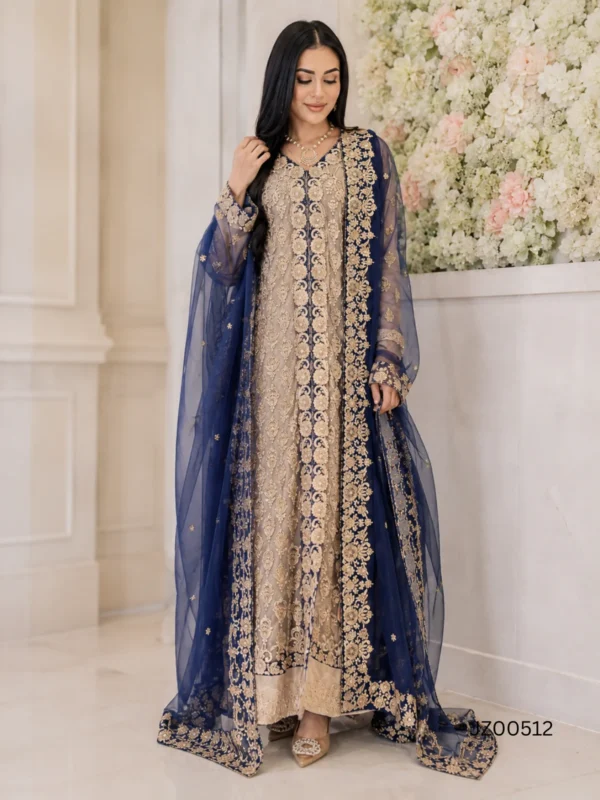 Blue and Golden Jacket Maxi