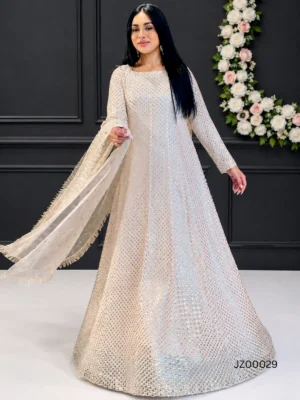 The Peach Chiffon Sequined Maxi — styling view | Jabeenz UK
