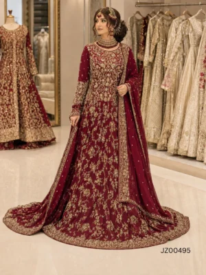 Shamoos Bridal Lehenga Choli — detail view | Jabeenz UK