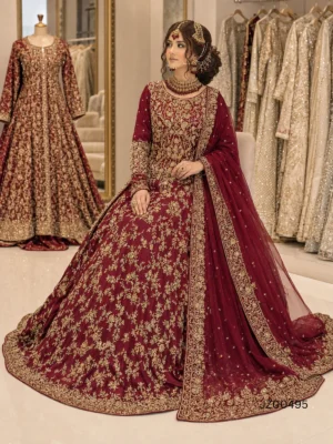 Shamoos Bridal Lehenga Choli — close-up view | Jabeenz UK