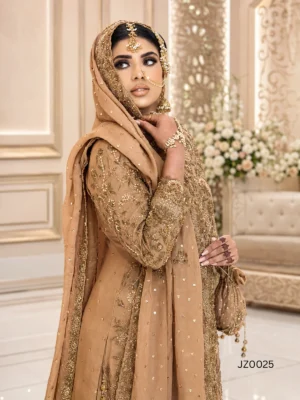 Rust Brown Embroidered Gharara — styling view | Jabeenz UK