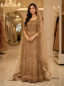 Asian bridal dress - Coffee Tail Bridal Maxi - Jabeenz Manchester