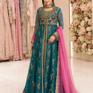 Heavy Sea Green Partywear Maxi