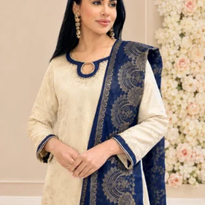 Golden and Blue Sharara Dress