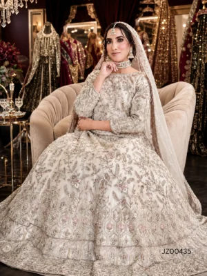 Ivory Bridal Lehenga Set — close-up view | Jabeenz UK