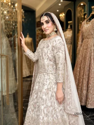 Ivory Bridal Lehenga Set — back view | Jabeenz UK