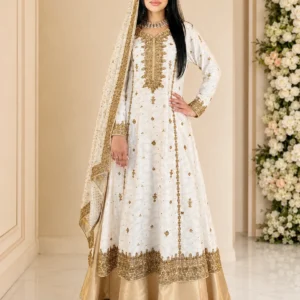 The White & Golden Khaddi Cotton Ensemble