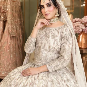 Ivory Pakistani Bridal Lehenga Set