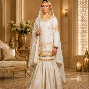 Banarsi Off-White Gharara Set