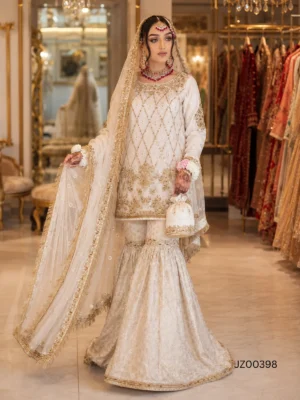 Off-White Gharara Set — back view | Jabeenz UK