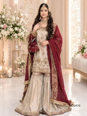 Golden Gharara Set — close-up view | Jabeenz UK