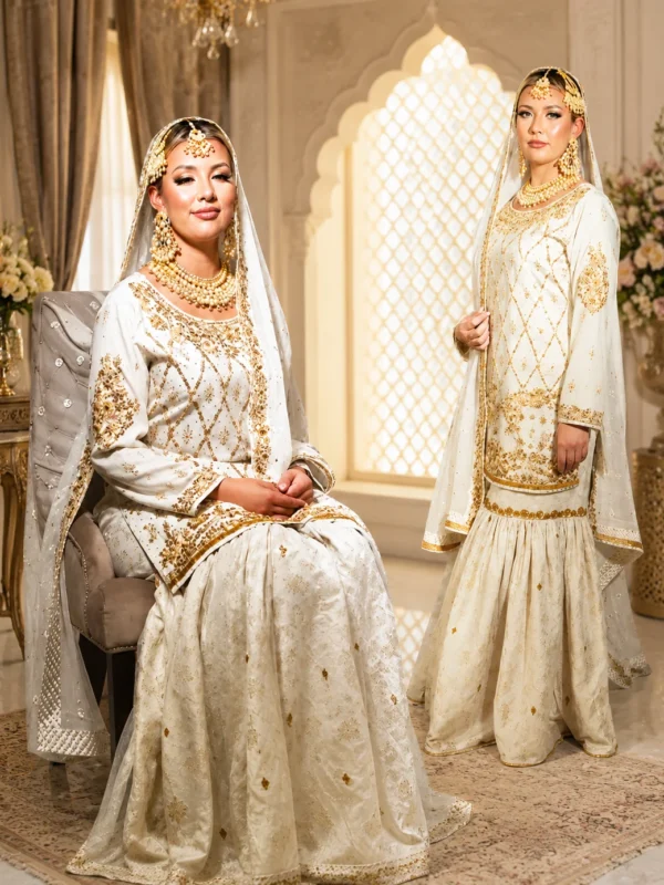 Banarsi Off-White Gharara Set