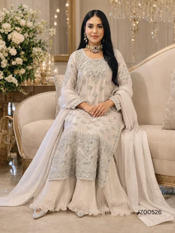 Ash Grey Formal Shirt with Crush Maxi - alternate view