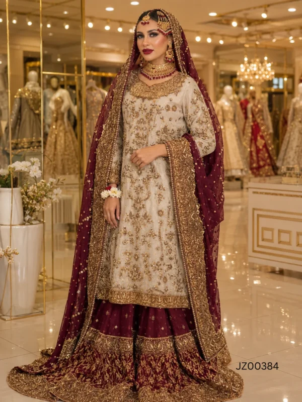 Deep Maroon Farshi Lehenga - alternate view