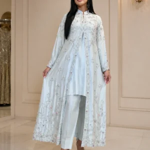 Steel Grey Pakistani Wedding & Party Wear Ensemble