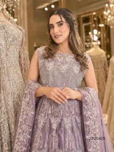 Silver Embellished Purple Maxi