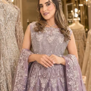 Silver Embellished Purple Maxi