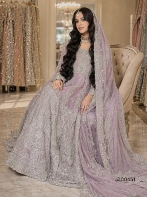 Lilac Bridal Veil Maxi — close-up view | Jabeenz UK
