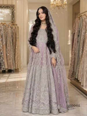 Lilac Bridal Veil Maxi — front view | Jabeenz UK