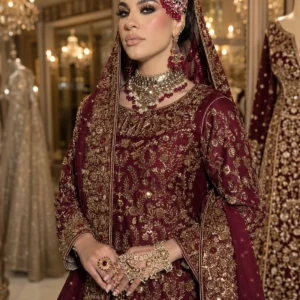 Maroon Bridal Farshi Lehenga