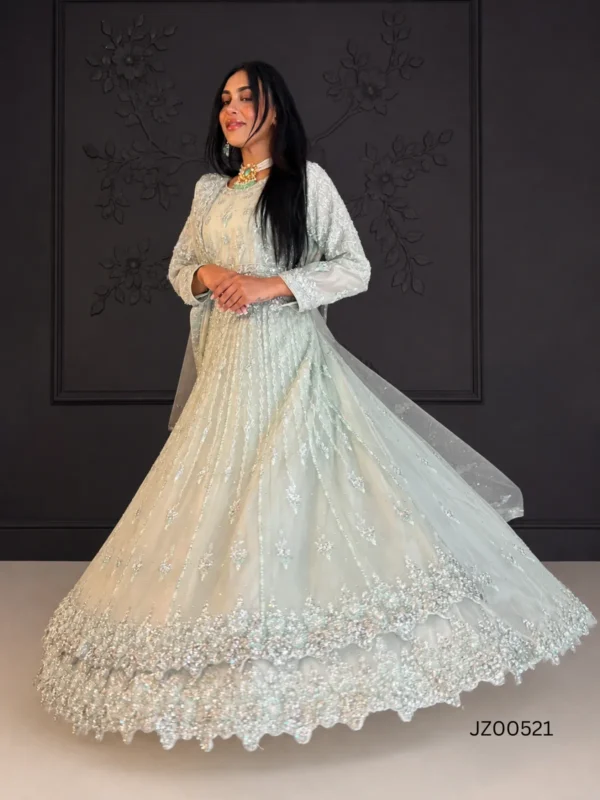 Sage Radiance Green Net Maxi