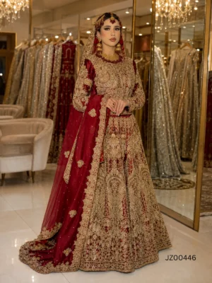 Silk Bridal Lehenga Choli — close-up view | Jabeenz UK