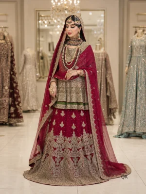 Paplam Shirt With Bridal Lehenga — back view | Jabeenz UK