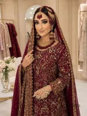 Merjanda Farshi Sharara Pakistani Bridal Wear — detail view | Jabeenz UK