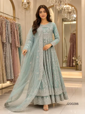Bespoke bridal outfit - Ice Blue Bridal Maxi detail - Jabeenz