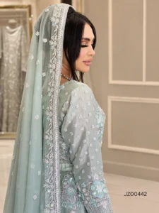 Sage Serenity Bridal Lehenga Choli in Organza
