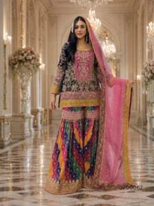 Bridal Mehndi Multicolor Gharara