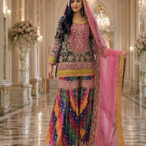Bridal Mehndi Multicolor Gharara