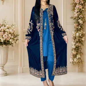 Velvet Jacket Pakistani Wedding & Party Wear Ensemble