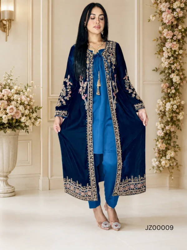 Royal Elegance Velvet Jacket Ensemble